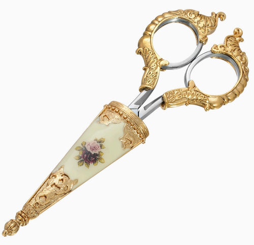 1928 Jewelry Manor House Two Tone Purple and Pink Flower Scissors