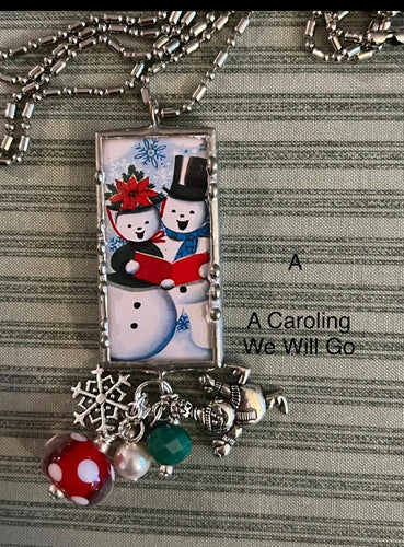 Two Charming Chix A Caroling We Will Go Pendant