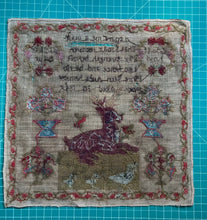 Load image into Gallery viewer, Antique English Needlework Sampler Alice Hunter 1837