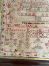 Load image into Gallery viewer, Antique English Needlework Sampler Margaret Iceton 1846 Solomon’s Temple