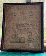 Load image into Gallery viewer, Antique English Needlework Sampler Janett Glasgow 1828