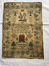 Load image into Gallery viewer, Antique English Needlework Sampler Sarah Ann Haysell 1832