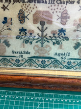 Load image into Gallery viewer, Antique English Needlework Sampler Sarah Sole Aged 12 1856