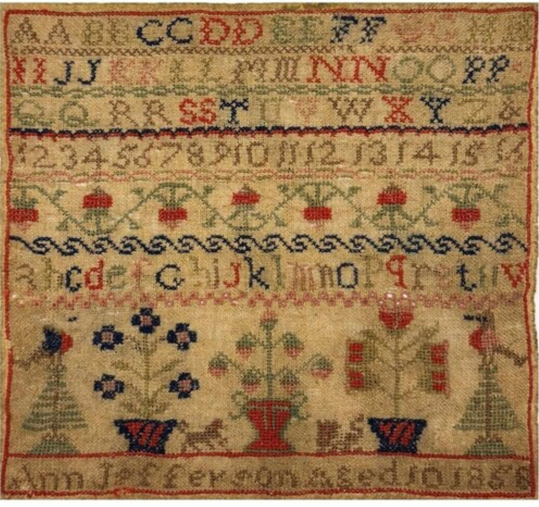 Just Stitching Along Ann Jefferson 1858