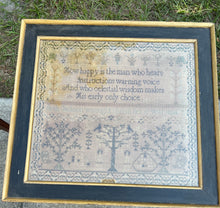 Load image into Gallery viewer, Antique English Needlework Sampler Sarah Jackson Age 12 1824 Adam &amp; Eve
