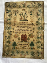 Load image into Gallery viewer, Antique English Needlework Sampler Sarah Ann Haysell 1832