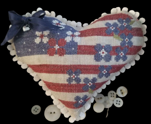 Samplers Not Forgotten Patriotic Heart Kit