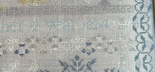 Load image into Gallery viewer, Antique English Needlework Sampler Sarah Jackson Age 12 1824 Adam &amp; Eve