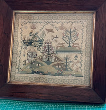 Load image into Gallery viewer, Antique Norfolk English Needlework Sampler Eliza Saunders 1814 Adam &amp; Eve