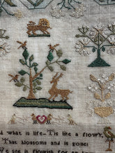 Load image into Gallery viewer, Antique English Needlework Sampler Sarah Ann Haysell 1832