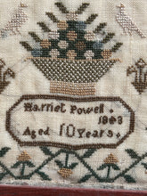 Load image into Gallery viewer, Antique English Needlework Sampler Harriet Powell 1843