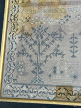Load image into Gallery viewer, Antique English Needlework Sampler Sarah Jackson Age 12 1824 Adam &amp; Eve