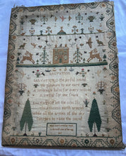 Load image into Gallery viewer, Antique English Needlework Sampler Mary Jane Levett 1837