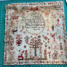 Load image into Gallery viewer, Antique English Needlework Sampler Elizabeth Alderson April 8, 1846