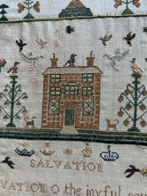 Load image into Gallery viewer, Antique English Needlework Sampler Mary Jane Levett 1837