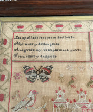 Load image into Gallery viewer, Antique English Needlework Sampler Margaret Iceton 1846 Solomon’s Temple