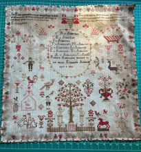 Load image into Gallery viewer, Antique English Needlework Sampler Elizabeth Alderson April 8, 1846