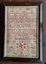 Load image into Gallery viewer, Antique English Sampler Janet Cowie 1799