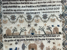 Load image into Gallery viewer, Antique English Needlework Sampler Sarah Sole Aged 12 1856