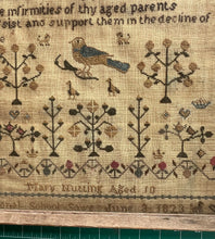 Load image into Gallery viewer, Antique Needlework Sampler Mary Nutting 1823