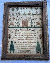 Load image into Gallery viewer, Antique English Needlework Sampler Mary Jane Levett 1837