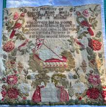 Load image into Gallery viewer, Antique English Needlework Sampler In Memory of George Elijah Hall July 1, 1857
