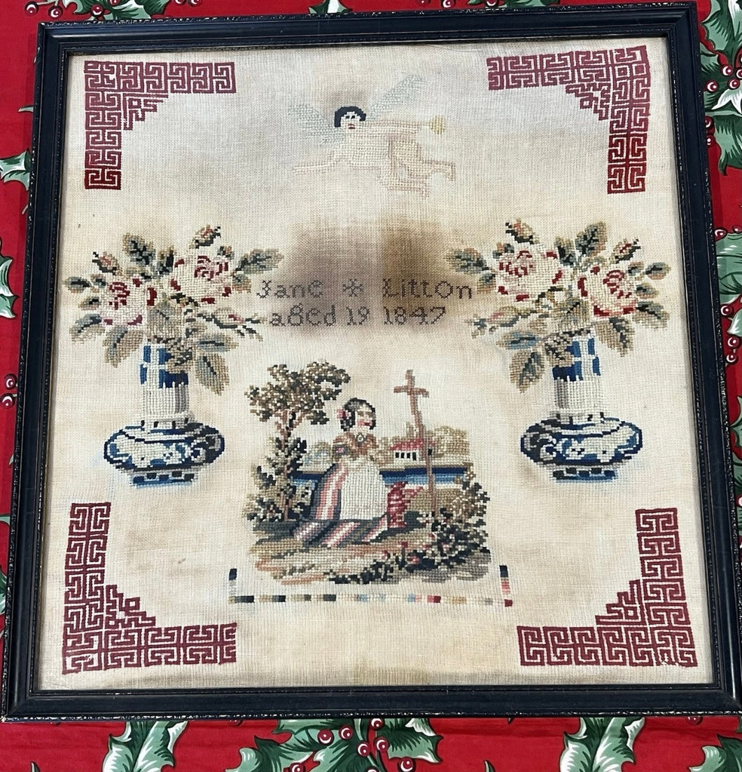 Antique Sampler by Jane Litton 1847