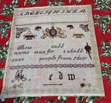 Load image into Gallery viewer, Antique Sampler M Meadows c 1850
