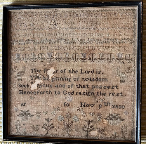 Antique Needlework Sampler Anonymous November 9, 1810