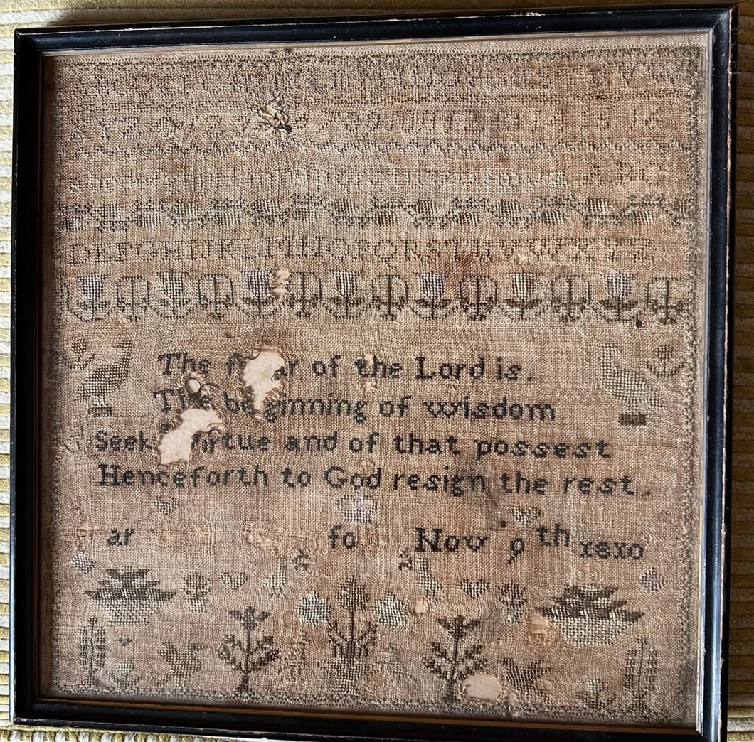 Antique Needlework Sampler Anonymous November 9, 1810