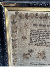Load image into Gallery viewer, Antique English Needlework Sampler Sarah Stott 1837