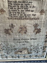 Load image into Gallery viewer, Antique English Needlework Sampler Sarah Stott 1837