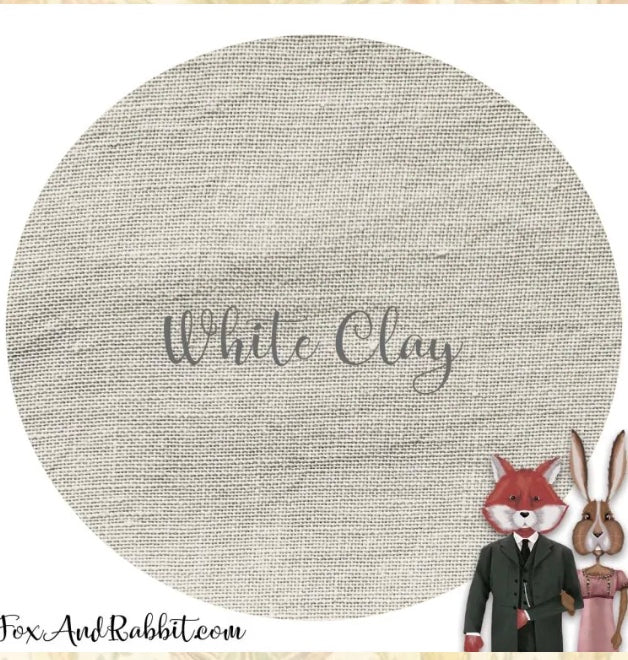 Fox and Rabbit 46 ct White Clay