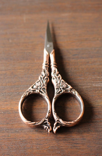 Copper Botanical Embroidery Scissors