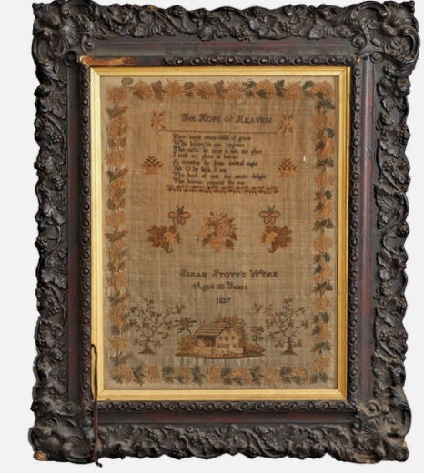 Antique English Needlework Sampler Sarah Stott 1837