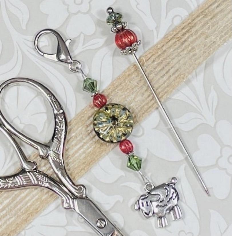 My Big Toe Christmas Sheep Scissor Fob/Pin Set – Victorian Rose