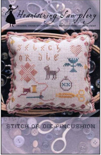 Heartstring Samplery Stitch or Die Pincushion