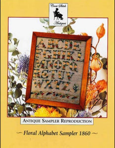 Cross Stitch Antiques Floral Alphabet Sampler 1860